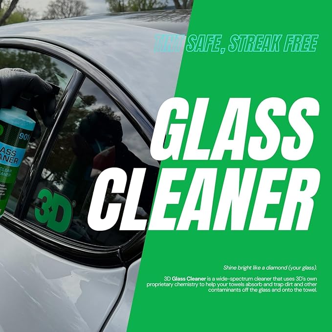 3D Glass Cleaner - Ready to Use, Tint Safe, Streak Free Glass Cleaner - 16oz.