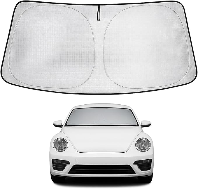 Proadsy 2025 Upgrade Windshield Sun Shade Custom Fit Volkswagen VW Beetle 2012-2019 4-Layer Foldable Front Sunshade Protector Sun Visor Blocks UV Rays Keep Car Cooler