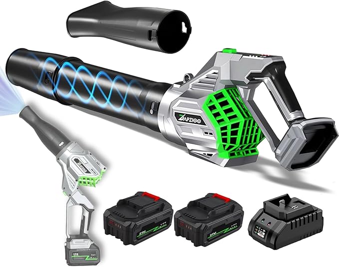 Leaf Blower Cordless, 950,000 RPM,Turbo Fan 810CFM,4-Speed Mode Portable Lightweight Grass Blower with Battery and Charger,180° Rotatable 2-in-1 Handheld Blower,Lawn Care/Yard/Car/Patio