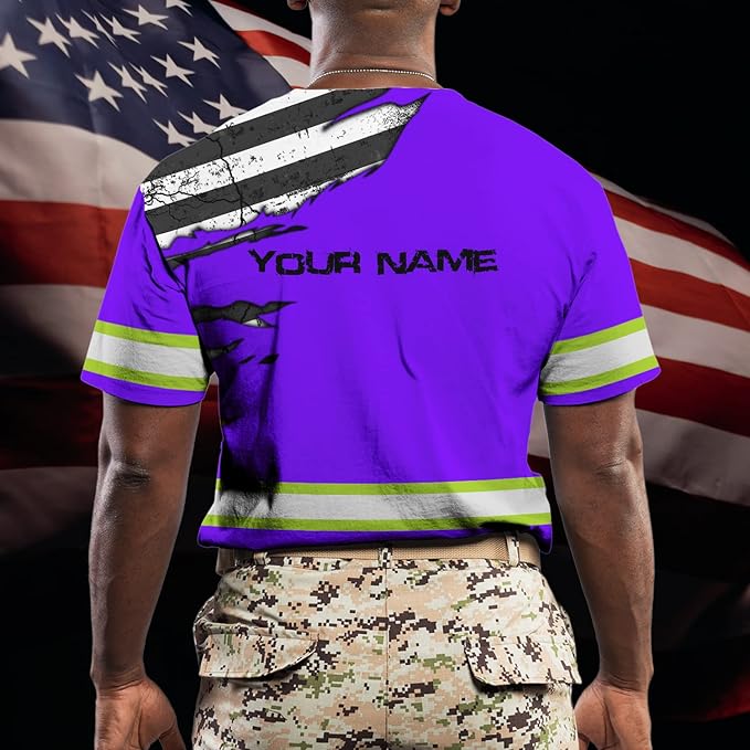 Color US Flag High Visibility Hoodie for Men Women Reflective Tapes Safety Workwear for Worker Runner Patriotic