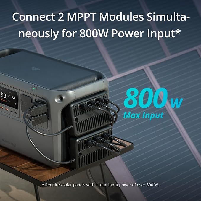 DJI Power 1000 Solar Generator Combo 200W, 4000-Cycle-Life LFP(LiFePO4) Cell, 70-Minute Fast Charging, 2200W Stable Output, Solar Generator for Home Backup, Camping & RVs, Off-grid, Power Outage