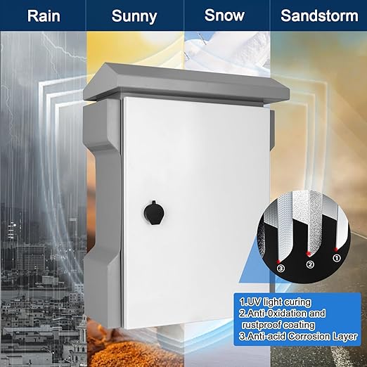 Electrical Junction Box 15.7"x11"x5.9" ABS Waterproof Enclosure Plastic Weatherproof Project Box with Internal Mounting Panel Hinged Cover (Grey Steel, 26.2"x17.7"x9")