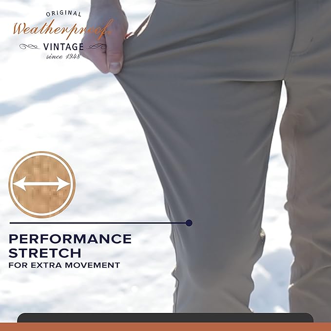 Weatherproof Vintage Men's Regular Fit Excursion Pants - Ultra Stretch Casual Flat Front Chino