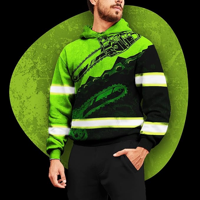 Matedecor High Visibility Hi Vis Hoodie for Men - Jobs Collection Custom Name Class 3 Reflective Safety Workwear