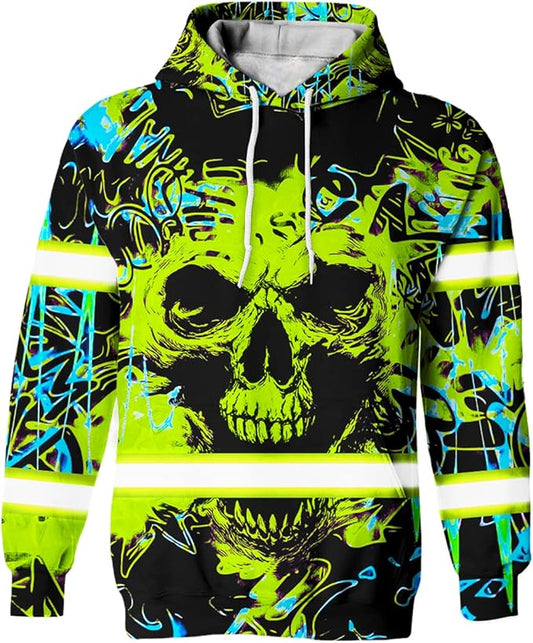 Color US Flag High Visibility Hoodie for Men Women Reflective Tapes Safety Workwear for Worker Runner Patriotic