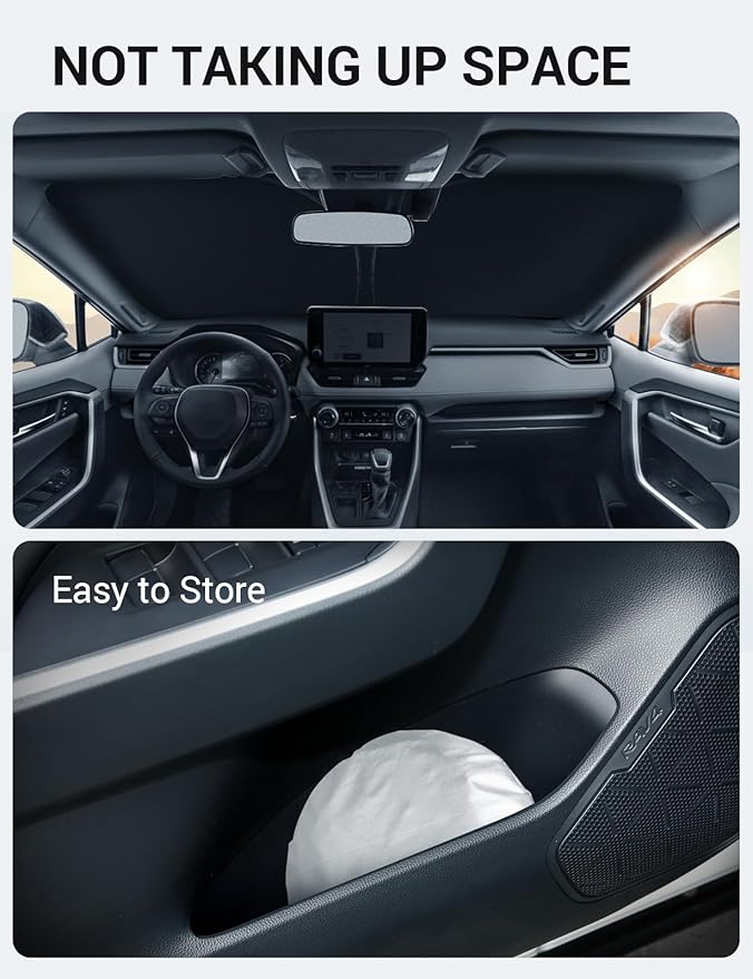 Proadsy 2025 Upgrade Windshield Sun Shade Custom Fit Kia Seltos 2021-2025 Foldable Front Sunshade Protector Sun Visor Blocks UV Rays Keep Car Cooler Accessories