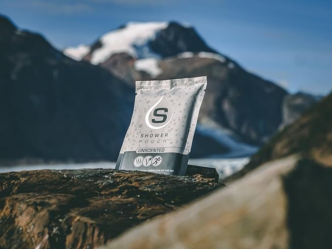 Shower Pouch XL (2' x 1') Bathing Body Wipes for Adults – Aloe-Infused Heatable & Reusable Bath Wipes for Camping, Travel, Outdoor – (20 Pack) Variety Scents