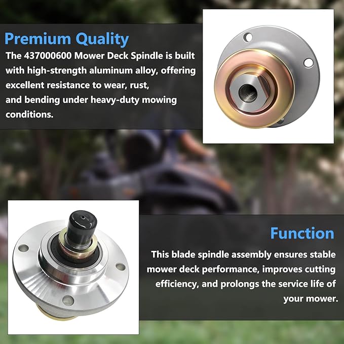 437-0006-00 Lawn Mower Deck Spindle Assembly Replacement for Spartan Mowers RZ 2017-2022, RZ Tuff Torq 2019, RZ Pro 2019-2022, RZ HD 2020-2022, Replace# 437000600 437 0006 00