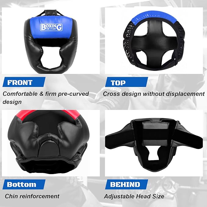 Sparring Head Guard with Gloves - Boxing Safety Headgear for MMA, Kickboxing, Muay Thai & Boxing - Adult & Kids