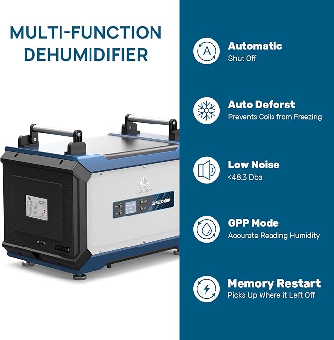 ARGENDON Crawl Spaces Dehumidifier with Pump and Drain Hose, 145 Pint Commercial Dehumidifier for Basement, Large Spaces, Auto Defrost, Compact, 5 Years Limited Warranty