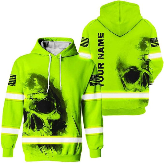 Color US Flag High Visibility Hoodie for Men Women Reflective Tapes Safety Workwear for Worker Runner Patriotic