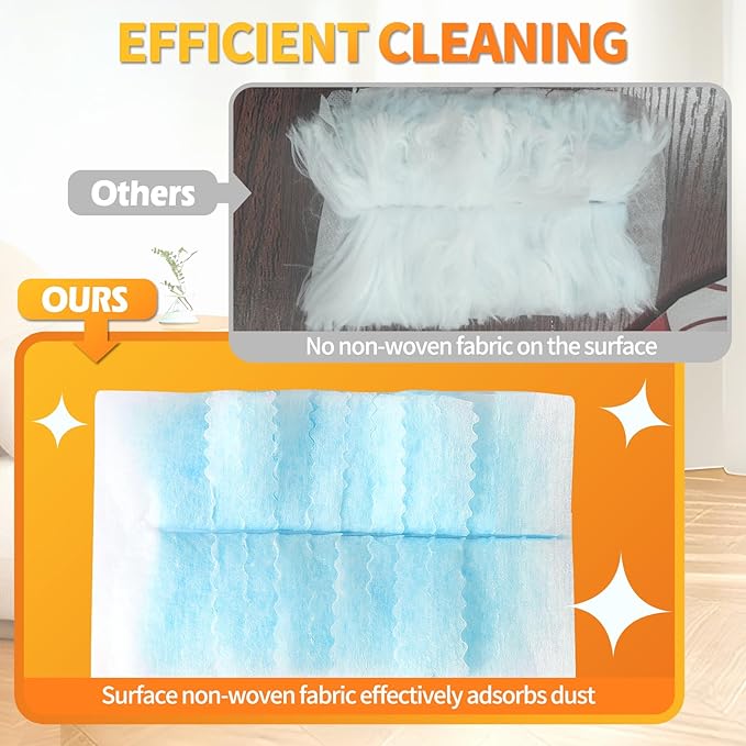 60 Count Electrostatic Duster Refills Compatible with Swiffer Duster, Multi-Surface Dusting Refills, Microfibre Dusters for Cleaning, Unscented