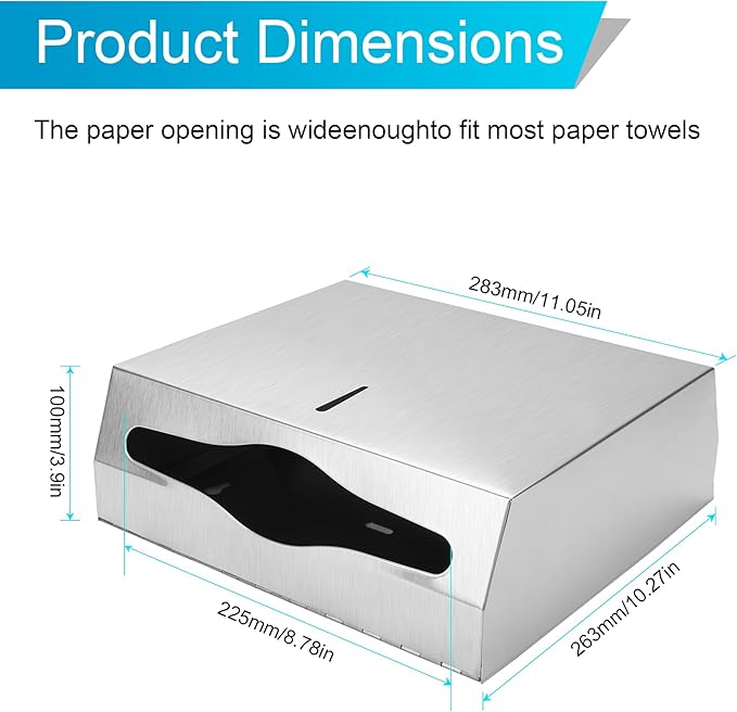 Paper Towel Dispenser Wall Mount Commercial, C Fold Multifold Hand Paper Towel Dispenser, Stainless Steel Tissue Holder