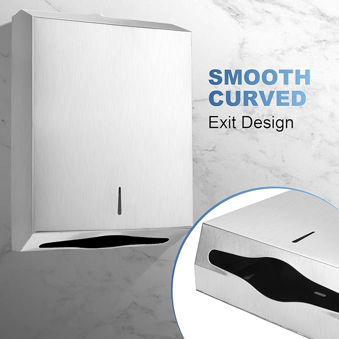 Paper Towel Dispenser Wall Mount Commercial, Fingerprint -Proof Paper Towel Holder for c-fold/Multi-fold/Tri-fold, Touchless Hand Towel Dispenser with Lock