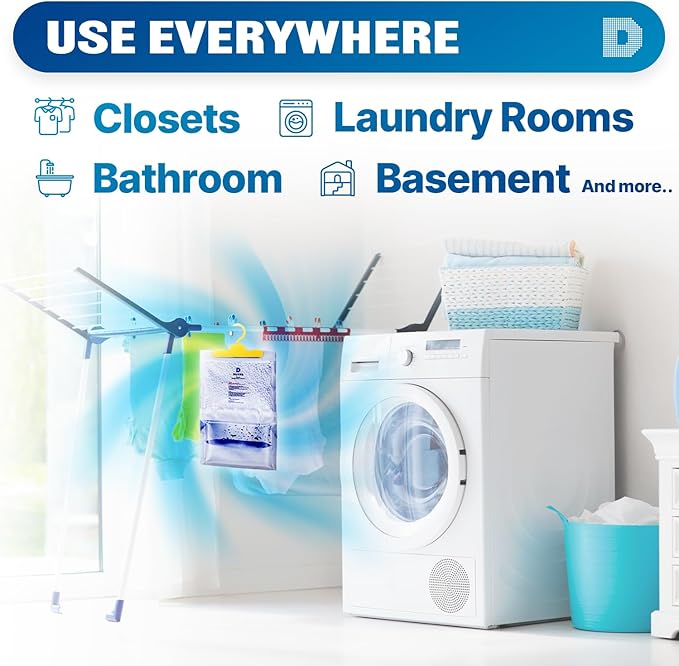 Dry & Dry 6 Packs [Net 7 Oz/Pack] Moisture Absorbers Dehumidifiers for Home Dehumidifier for Basement for Bedroom Small Dehumidifiers - Moisture Absorbers