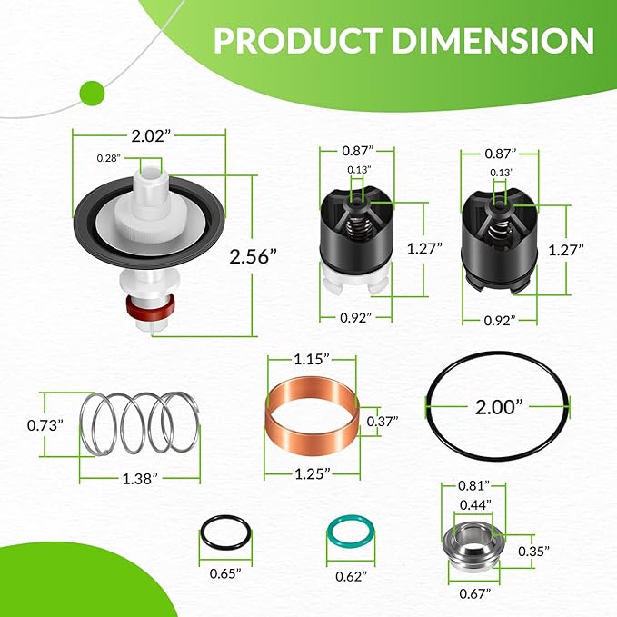 0887298 Total Repair Kit, Includes First and Second Check Assemblies, for Watts 1/4-1/2" LF009, 009 Replace for RK 009-T 1/4"-1/2" Reduced Pressure Zone Total Repair Kit