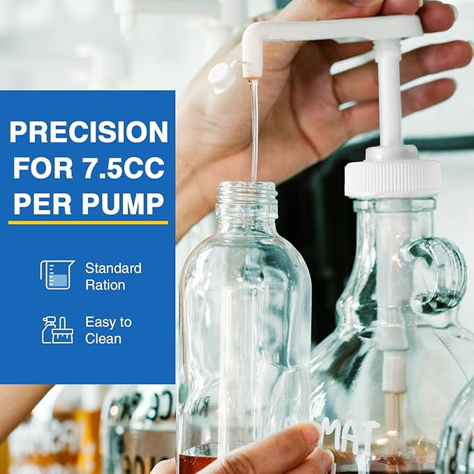 6Pcs Gallon Jug Pump Dispenser, 38-400 Leak Proof Pump for Gallon Jug - Lotion Shampoo Pump Cap Included, Fits 1 Gallon Bottle 64oz 128oz Shampoo Laundry Detergent Containers