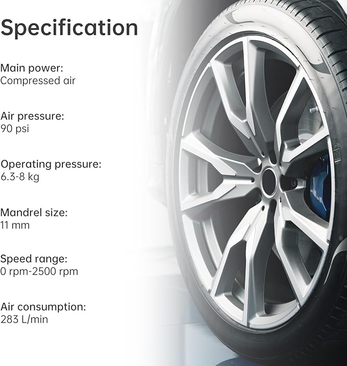 Air Tire Repair Polish Patch Tools, Include 2500rpm Low Speed Air Tire Buffer, Tire Inner Liner Scraper, Patch Roller, Tungsten Steel Buffing Wheel 42mm 55mm