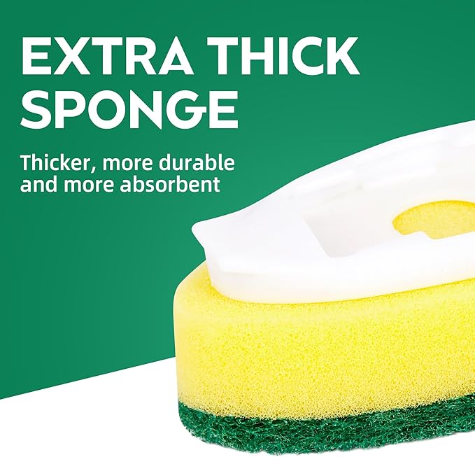 Non-Scratch Dish Wand Sponge Refills, Non-Scratch Dishwand Replacement Heads, Scratch-Free Soap Dispensing Scrubber Pads, Zero-Scratch Scrub Sponge Refills, Safe for Nonstick Cookware Kitchen Surfaces