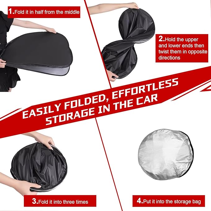 Windshield Sun Shade for 2025 2026 Toyota Camry Foldable Sun Sunshade for Car Front Window Blocks UV Rays and Heat Automotive Interior Protector Custom Fit Accessories