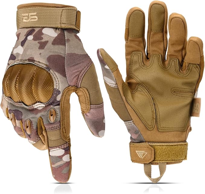 Glove Station Tactical Gloves for Men – Touchscreen Utility Gear with Hard Knuckle Protection Used in Motorcycle, Airsoft, Combat, Police, Shooting & Outdoor Work