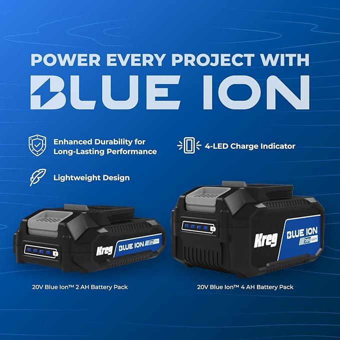 Kreg Power Drill - 20V Ionic Drive 1/2" Compact Drill - High Torque Professional Workshop Tool - LED Light - Two Speed & Variable Speed Trigger - Durable Heavy Duty Tool - Bare Tool - KPTDR050A