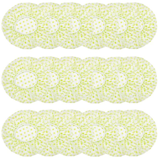 18Pcs Plastic Shower Caps for Women Waterproof Bath Caps Bathing Hair Cap Reusable Shower Caps for Shower,Spa,Salon,Housework,Girls,Home,Travel (Green)