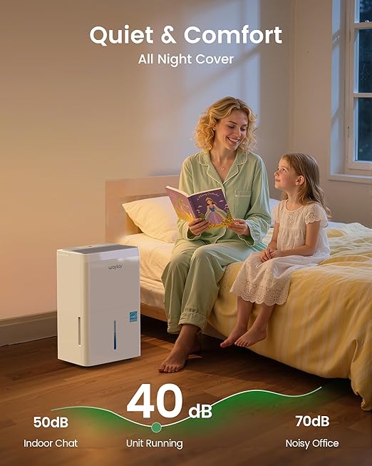 Waykar 150 Pint Energy Star Dehumidifier for Large Rooms up to 7,000 Sq. Ft. for Home, Basement, Commercial, Industrial, with Drain Hose & Tank, Auto Defrost, Ultra Quiet, Smart Auto Comfort Mode