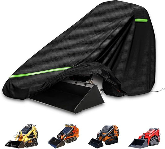 Skid Steer Loader Cover, Suitable for Bobcat MT100, Kubota SCL1000, New Holland C314, and CASE TL100 600D Oxford Cloth Loader Cover, Waterproof and UV Resistant (Black, Without Cockpit (only Cover))