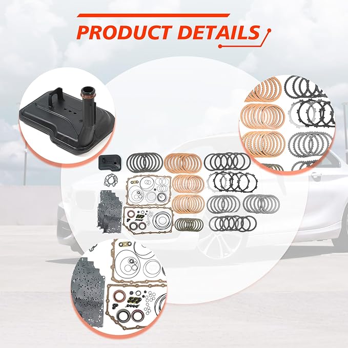 6L80E 6L90E Transmission Rebuild Kit With Filter, Compatible with Escalade Avalanche Suburban Yukon Camaro, Transmission Rebuild Overhaul Seals Set with Steel Clutch Plates Replaces Parts 6L80