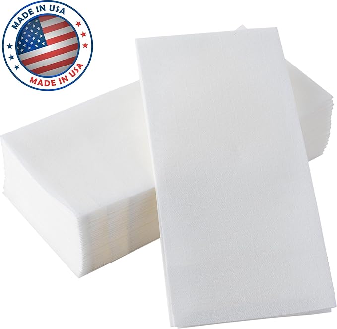 100-pack BloominGoods Linen-Feel Dinner Napkins (17" x 17") | Disposable Cloth-Like Paper | Soft, Absorbent Guest Towels For Kitchen, Bathroom, Parties, Weddings, Dinners, Events - Made In USA.