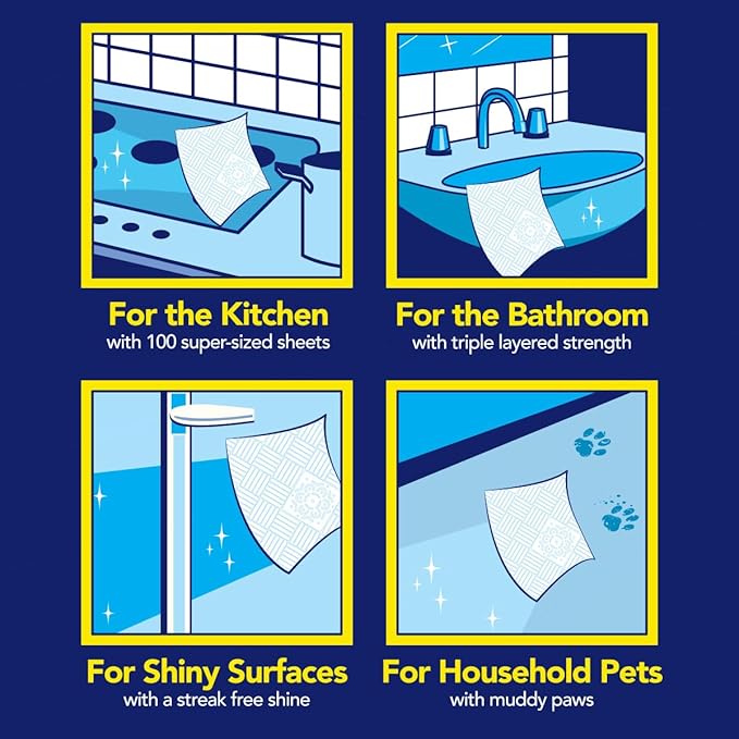 Nicky® Super Shine Multipurpose Paper Towel | Plastic Free Packaging | Paper Wrap | Larger Sheets | 3 Ply | Ultra Strong and Absorbent