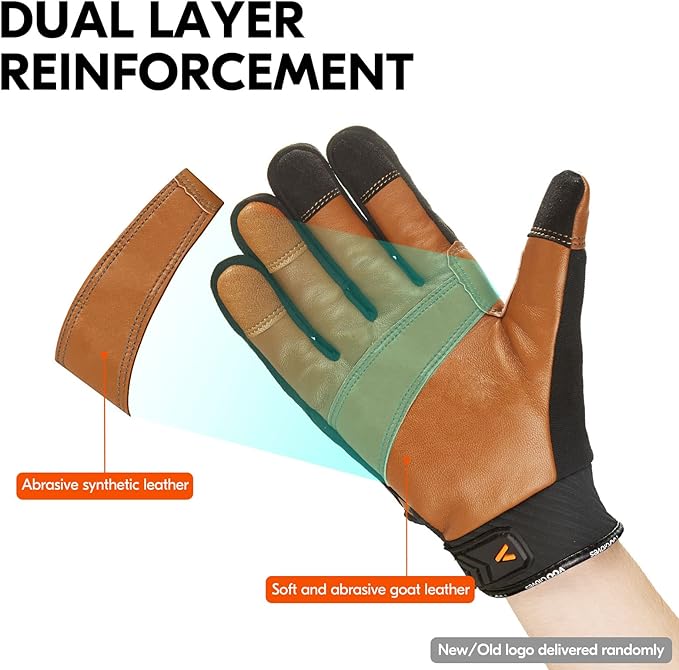 Vgo... 1-Pair -4? or above 3M Thinsulate C100 Winter Warm Waterproof Light Duty Mechanic Glove, High Dexterity, Anti-abrasion, Rigger Glove (Size M, Brown, GA9603FW)