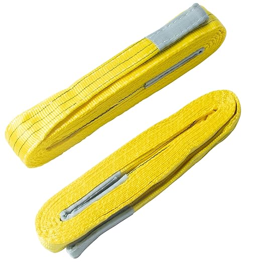 2-Pack 3"×20ft Lifting Sling, Heavy-Duty Polyester Strap, 6600 lbs Capacity, 5:1 Safety Factor, Eye-to-Eye Webbing Sling for Vehicle Recovery, Marine, Construction & Stage Use