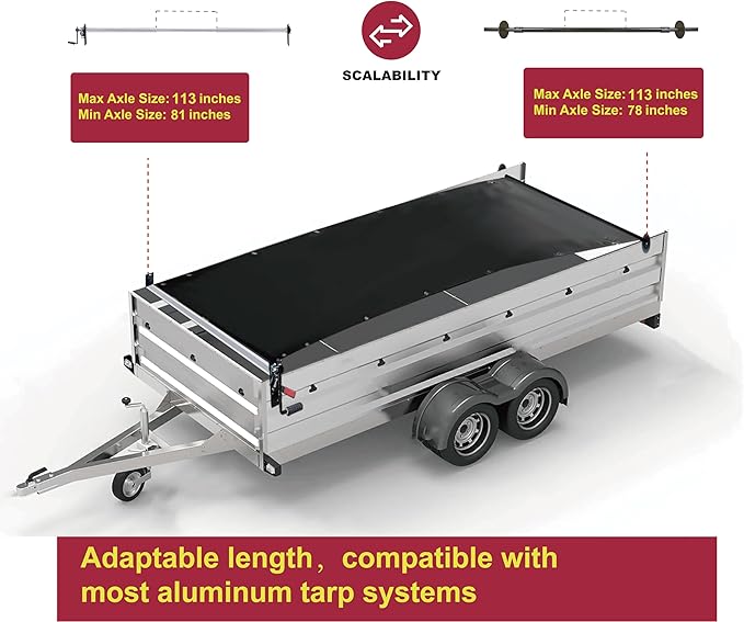 Heavy-Duty Dump Truck Tarp Kit, with Rear Anti-Sail Bow Set (with 7'x14' PVC Mesh Tarp)