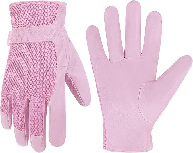 HANDLANDY Women Safety Work Gloves Utility Touch Screen Working Grip Glove for Yardwork Gardening Breathable Mechanic Gloves