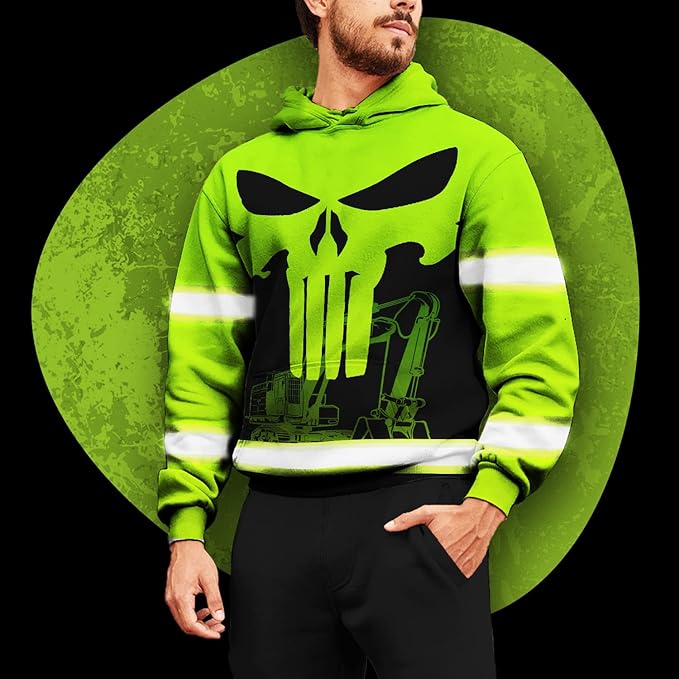 Matedecor High Visibility Hi Vis Hoodie for Men - Jobs Collection Custom Name Class 3 Reflective Safety Workwear