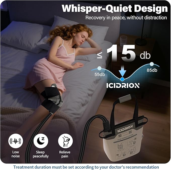 Cold Therapy Machine, Programmable Ice Machine for Knee After Surgery, Portable Knee Replacement Recovery System, Cryotherapy Pain Relief w/Compression Pad (Universal Pad+Machine)