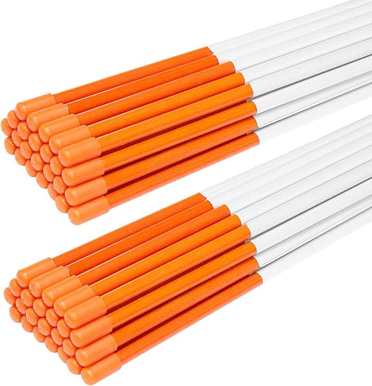 Driveway Markers Snow Stakes 60 inch Orange Plow Stakes Reflective Fiberglass, Pack of 50 for Parking Lots, Walkways