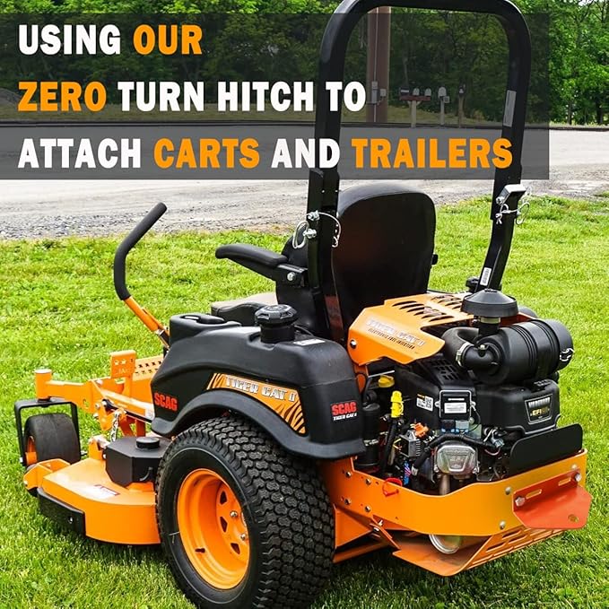 Universal Heavy Duty Zero Turn Mower Trailer Hitch - 3/4'' Trailer Hitch Mount - 3/16 Inch Thick and Rugged Steel with 2 Nuts and Bolts