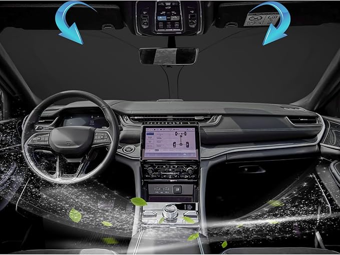 SKTU 2022 2023 2024 2025 Grand Cherokee Front Windshield Sunshade for 2022 2023 2024 2025 Jeep Grand Cherokee Windshield SunShade Foldable for Blocks UV Rays and Blocks Heat and Sun Keeps Vehicle Cool
