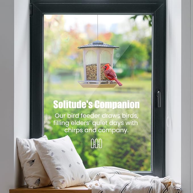 2 Pcs Haning Bird Feeder for Outdoors, Wild Bird Feeders for Outside, Fits for Cardinals, Unique Bird Watching Gift, Standard White, Large Size(2 Pcs)