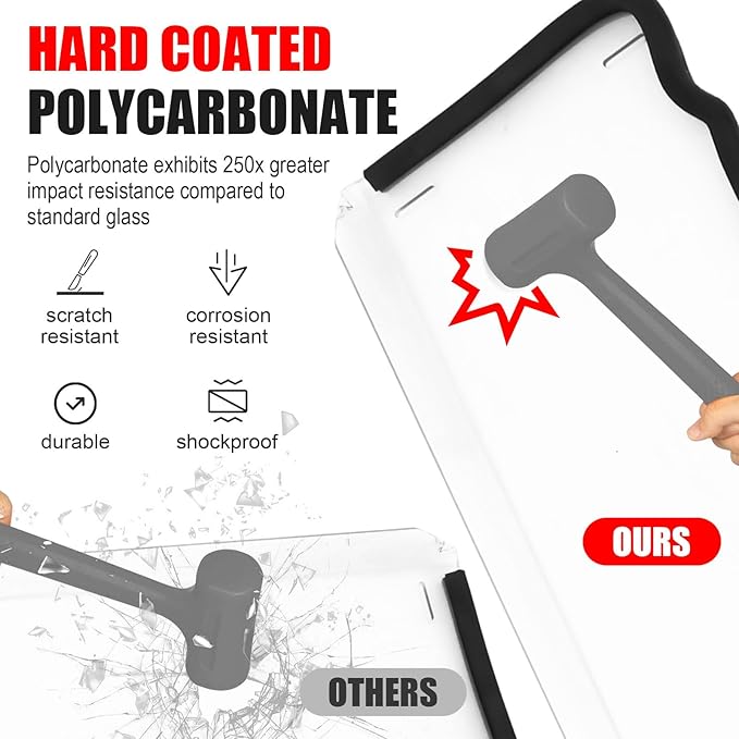 Clear Half Windshield for Honda Talon 1000, Scratch Resistant Hard-coated Poly Transparent Front 1/2 Half Windscreen for Honda Talon 1000R 1000X 1000X-4 2019-2024 Accessories
