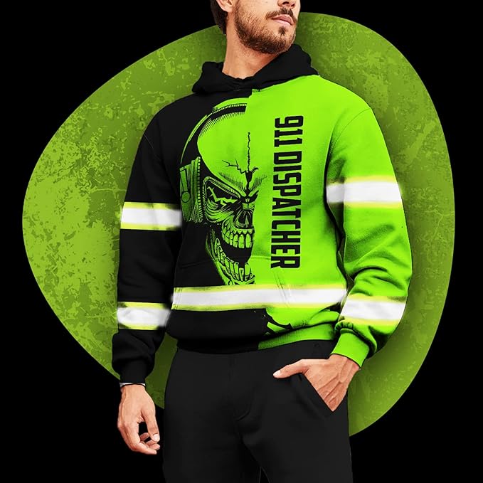 Matedecor High Visibility Hi Vis Hoodie for Men - Jobs Collection Custom Name Class 3 Reflective Safety Workwear
