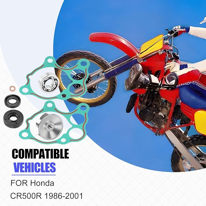 Water Pump Impeller & Gasket Rebuild Kit for Honda CR500R 1986-2001 19215-KA5-690