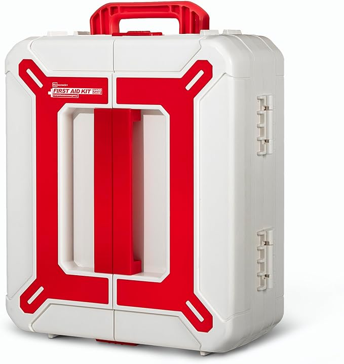 Large First Aid Kit for Business- Plastic Wall Mounted First Aid Box,Hard Case First Aid Kit, Emergency Kit for Car,Home,Offices - 408 Piece