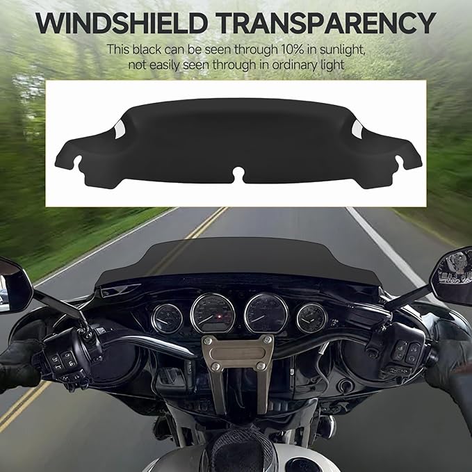 4.5" Motorcycle Windshield Wave Windscreen 2014-2023 Fit For Harley Davidson Touring Street Glide Electra Glide Ultra Limited Tri Glide Flht Flhx Flhtk Flhtc Flhtcu,Black