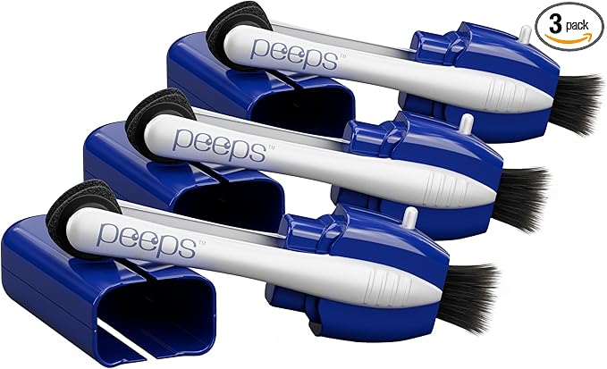 CarbonKlean Peeps Glasses Cleaner - for Eyeglasses, Reading Glasses, and More - Lens Cleaner with Carbon Microfiber Tech - Blue Injected - 3 Count