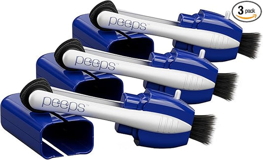 CarbonKlean Peeps Glasses Cleaner - for Eyeglasses, Reading Glasses, and More - Lens Cleaner with Carbon Microfiber Tech - Blue Injected - 3 Count