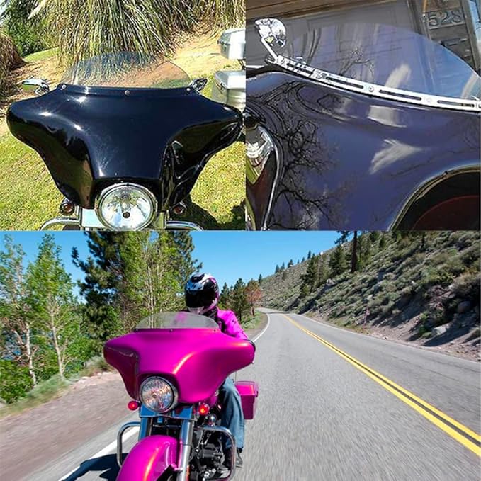 WYNMOTO 4.5" Clear Tint Windshield Windscreen Compatible for 96-13 Harley Davidson Touring Street Glide Electra Glide FLHT FLHTCU Ultra Classic Glide FLHX FLHTK 1996-2013